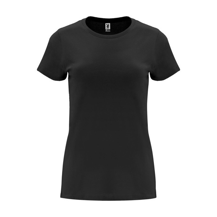 Camiseta de 100% algodón en punto para mujer 170 g/m2 Roly color negro Camiseta de 100% algodón en punto para mujer 170 g/m2 Roly color negro