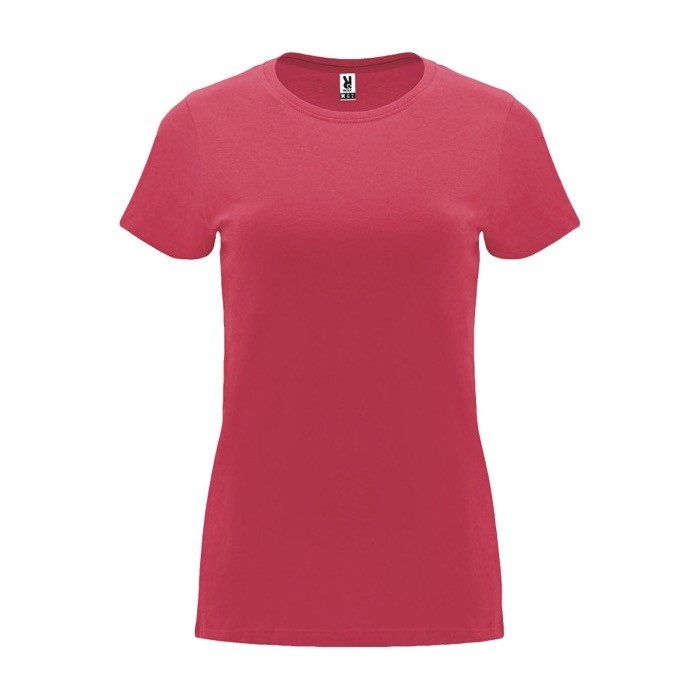 Camiseta de 100% algodón en punto para mujer 170 g/m2 Roly color rojo desaturado Camiseta de 100% algodón en punto para mujer 170 g/m2 Roly color rojo desaturado