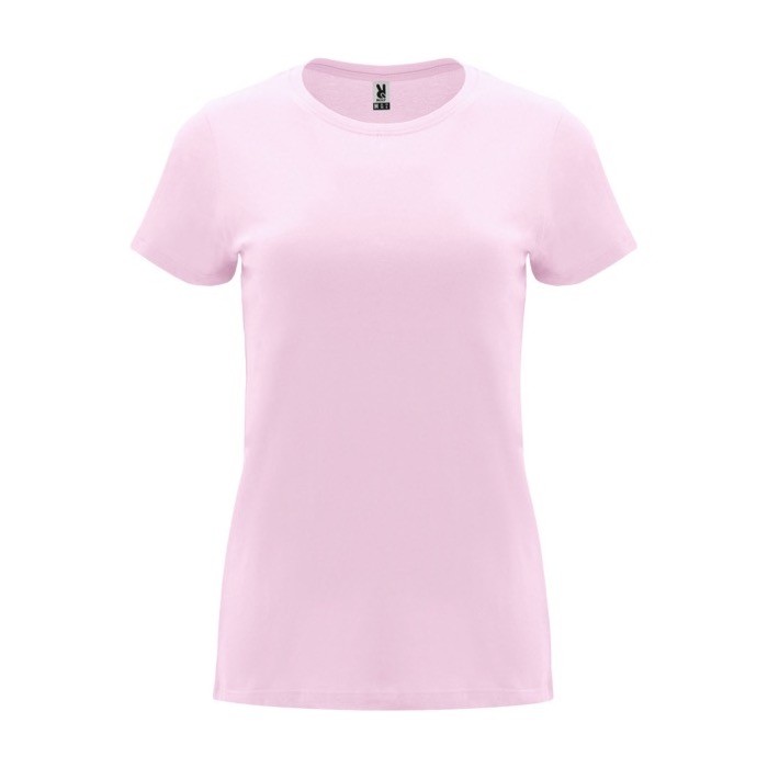 Camiseta de 100% algodón en punto para mujer 170 g/m2 Roly color rosa claro Camiseta de 100% algodón en punto para mujer 170 g/m2 Roly color rosa claro