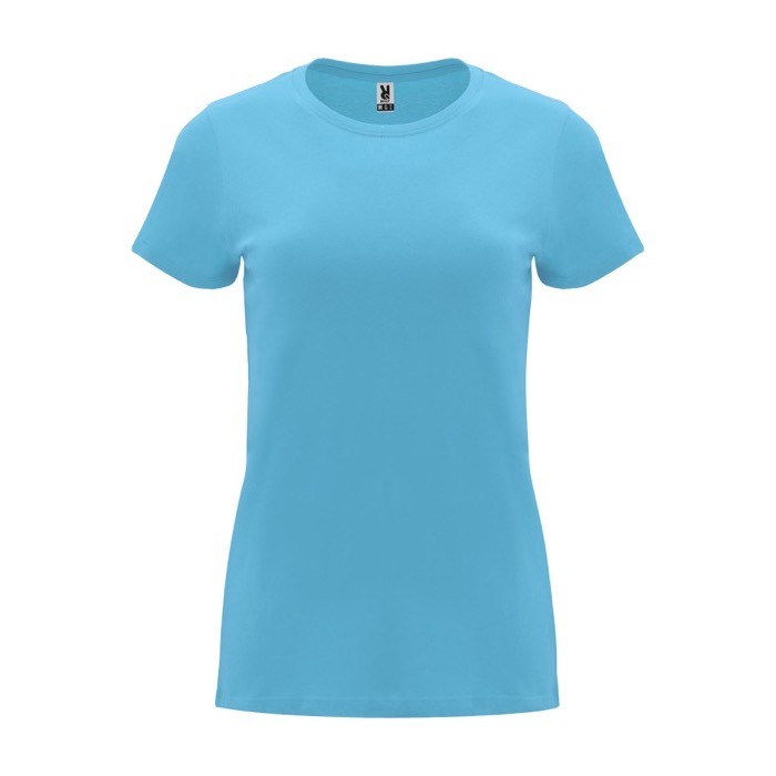 Camiseta de 100% algodón en punto para mujer 170 g/m2 Roly color turquesa Camiseta de 100% algodón en punto para mujer 170 g/m2 Roly color turquesa