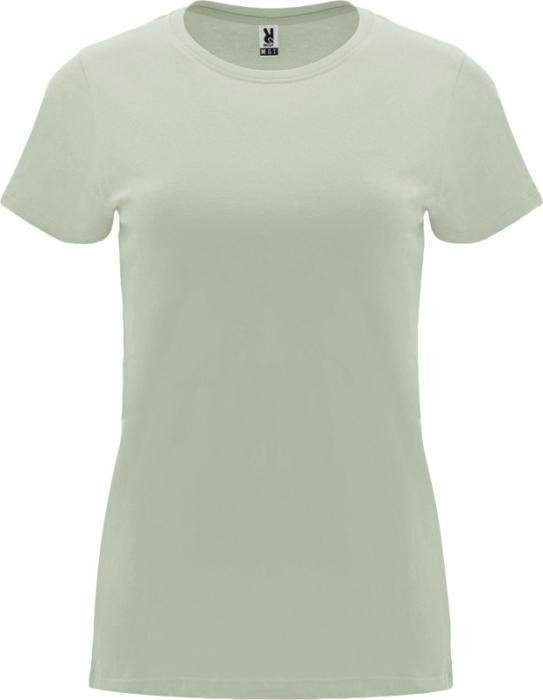 Camiseta de 100% algodón en punto para mujer 170 g/m2 Roly color verde suave Camiseta de 100% algodón en punto para mujer 170 g/m2 Roly color verde suave