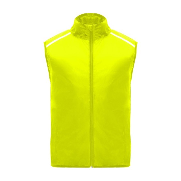 Chaleco de running cortavientos y transpirable unisex 70 g/m2 Roly color amarillo fluorescente
