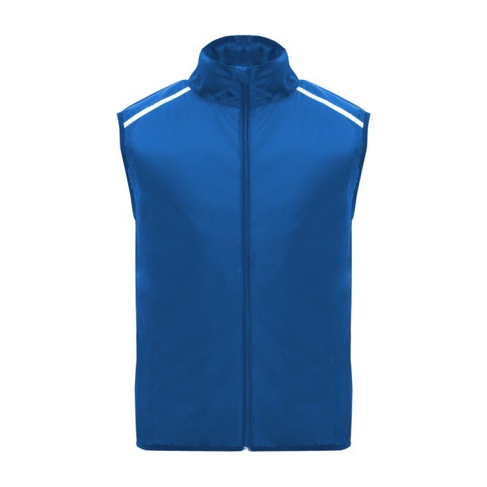 Chaleco de running cortavientos y transpirable unisex 70 g/m2 Roly color azul real