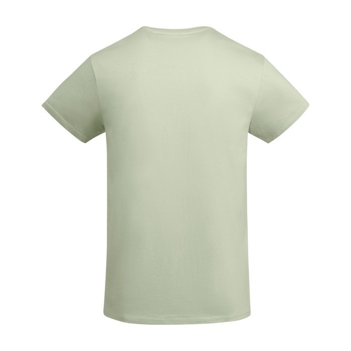 Camiseta de algodón orgánico de punto para hombre 175 g/m2 Roly color verde suave segunda vista trasera Camiseta de algodón orgánico de punto para hombre 175 g/m2 Roly color verde suave segunda vista trasera