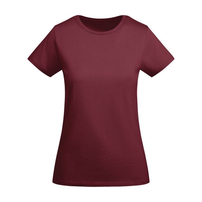 Camiseta de algodón orgánico de punto para mujer 175 g/m2 Roly color burdeos Camiseta de algodón orgánico de punto para mujer 175 g/m2 Roly color burdeos