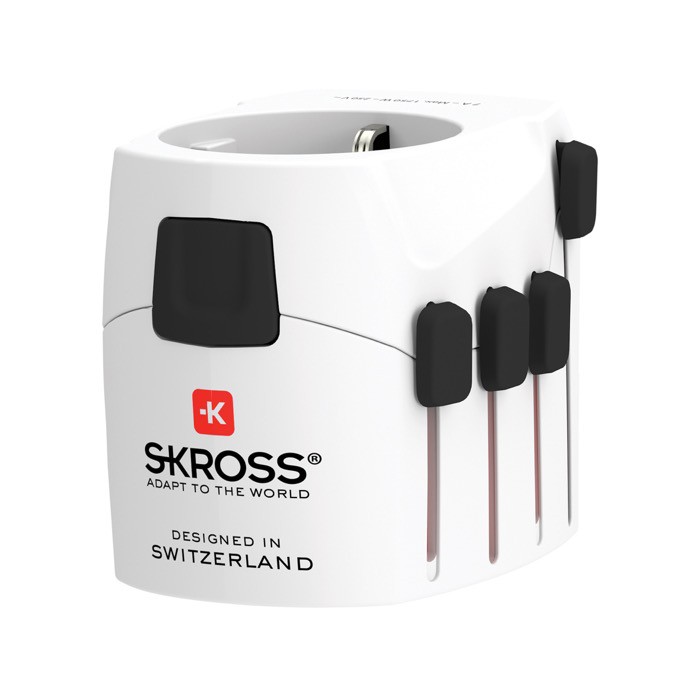Adaptador de viaje mundial con más de 100 destinos Skross color blanco Adaptador de viaje mundial con más de 100 destinos Skross color blanco