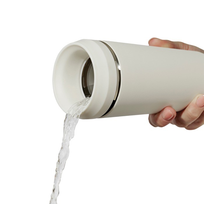 Taza térmica en acero reciclado con tapa 360° y 354 ml Topl To Go color blanco tercera vista