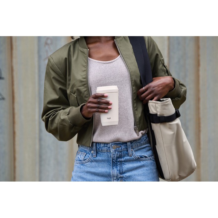 Taza térmica en acero reciclado con tapa 360° y 354 ml Topl To Go color blanco