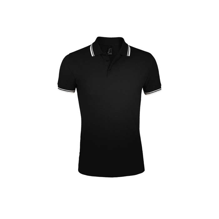 Polo bicolor de algodón para hombre 200 g/m2 SOL'S Pasadena color blanco/negro cuarta vista