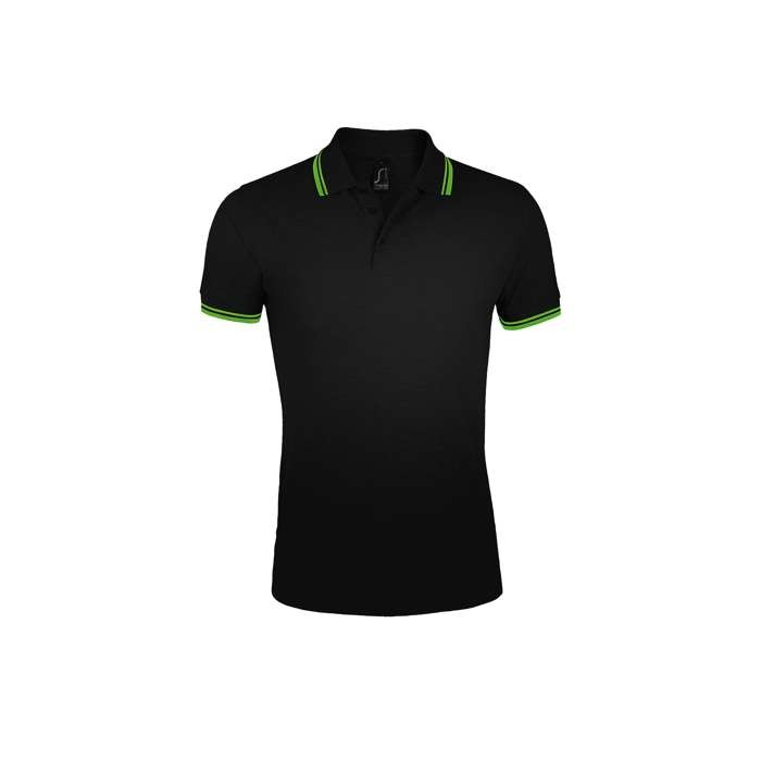 Polo bicolor de algodón para hombre 200 g/m2 SOL'S Pasadena color negro