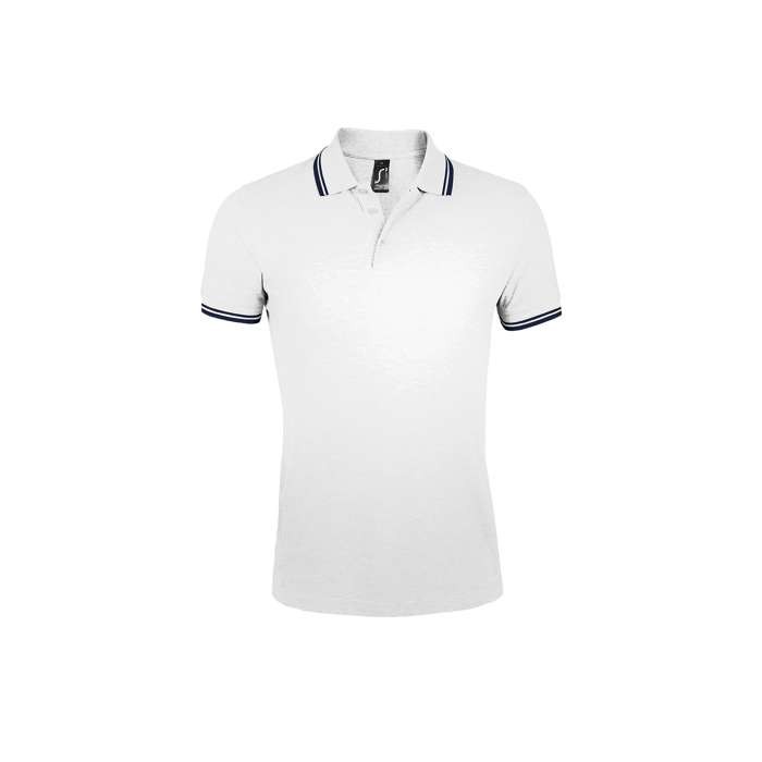 Polo bicolor de algodón para hombre 200 g/m2 SOL'S Pasadena color blanco/azul