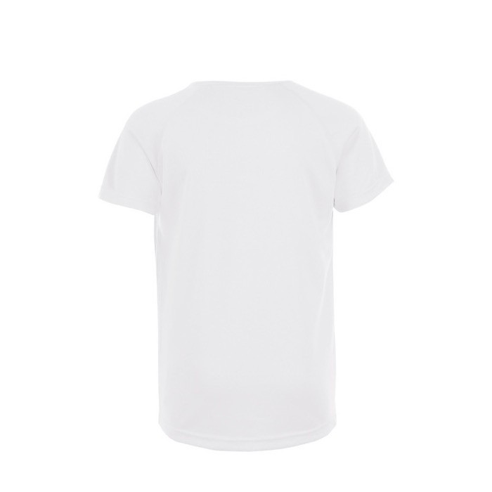 Camiseta para niño deportiva 140 g/m2 color blanco con logo