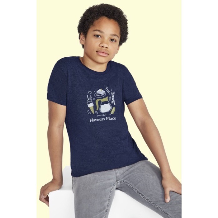 Camiseta infantil algodón 150 g/m2 color gris jaspeado impreso
