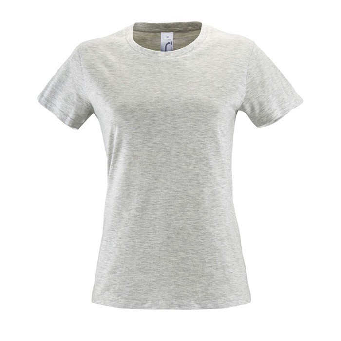 Camisetas para mujer con logo 150 g/m2 color gris claro jaspeado