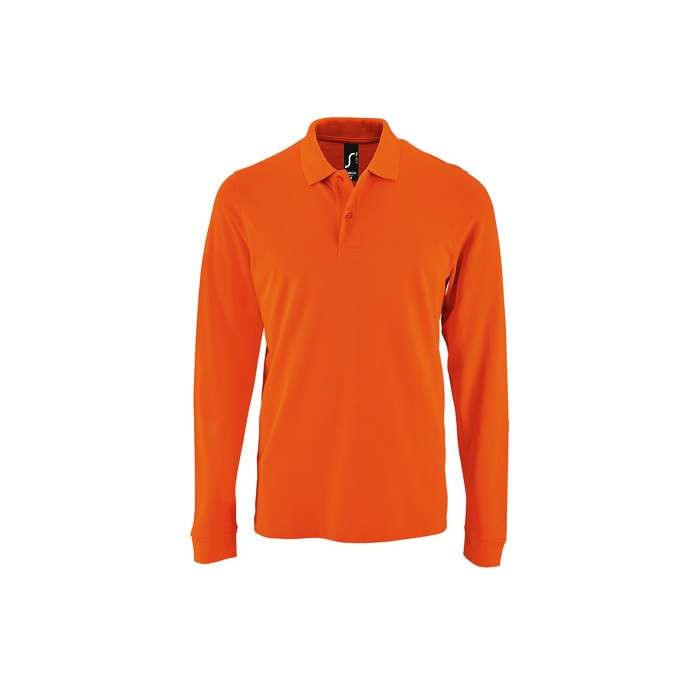Polo de manga larga de 100% algodón para hombre 180 g/m2 SOL'S Perfect color naranja