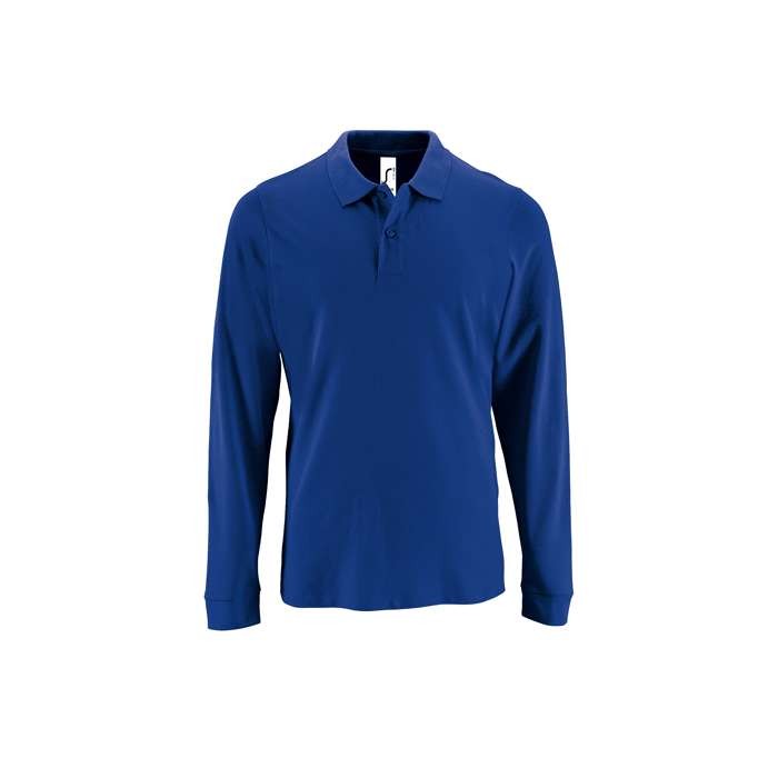 Polo de manga larga de 100% algodón para hombre 180 g/m2 SOL'S Perfect color azul real tercera vista