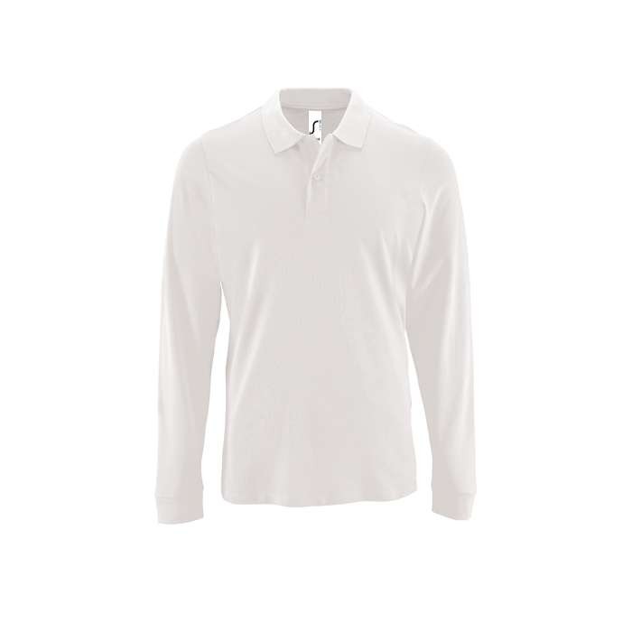 Polo de manga larga de 100% algodón para hombre 180 g/m2 SOL'S Perfect color blanco novena vista