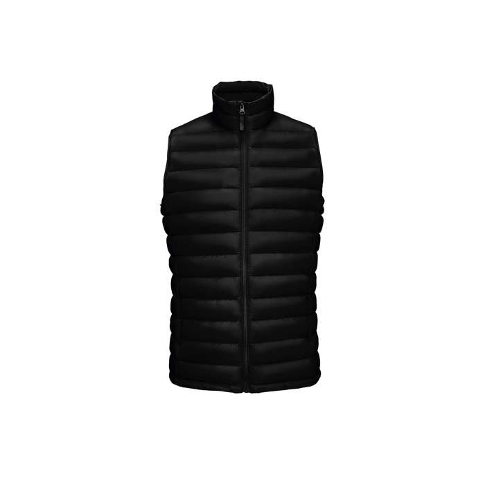 Chaleco acolchado de sorona y poliéster para hombre SOL'S Wilson BW color negro
