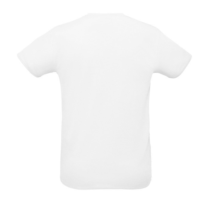Camiseta técnica unisex 130 g/m2 color blanco con logo Camiseta técnica unisex 130 g/m2 color blanco con logo