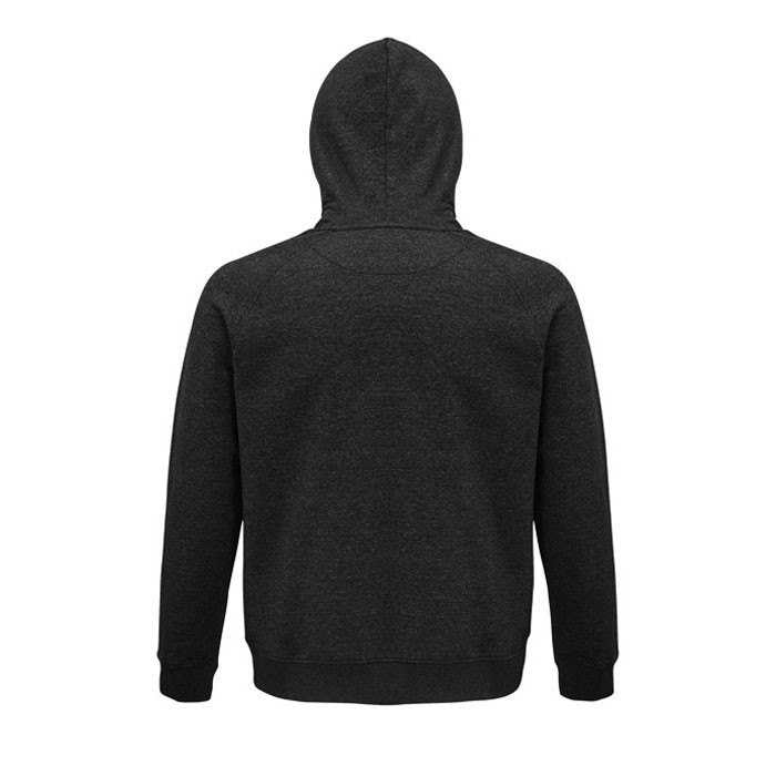 Sudadera eco con capucha 280 g/m2 color grafito tercera vista