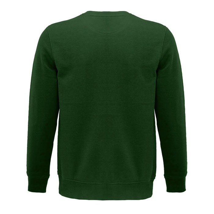 Sudadera con logo sostenible 280 g/m2 color verde oscuro tercera vista