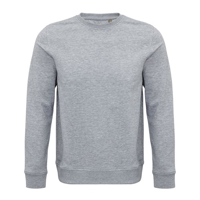 Sudadera con logo sostenible 280 g/m2 color gris jaspeado