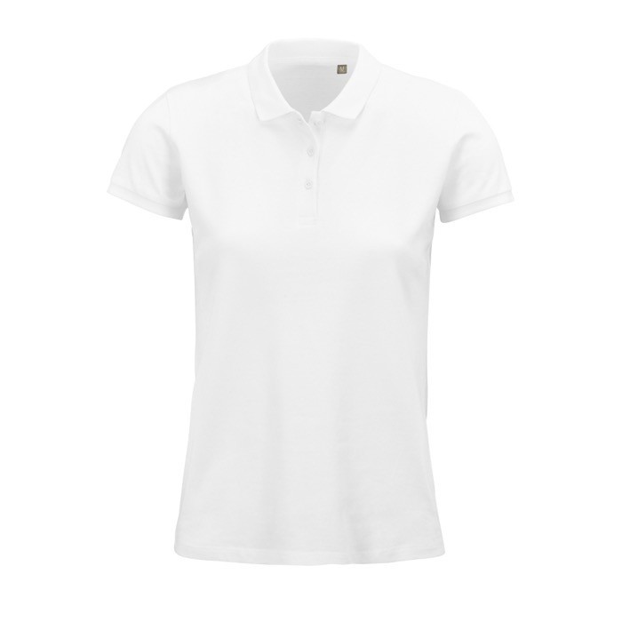 Polo algodón orgánico para mujer 170 g/m2 color blanco