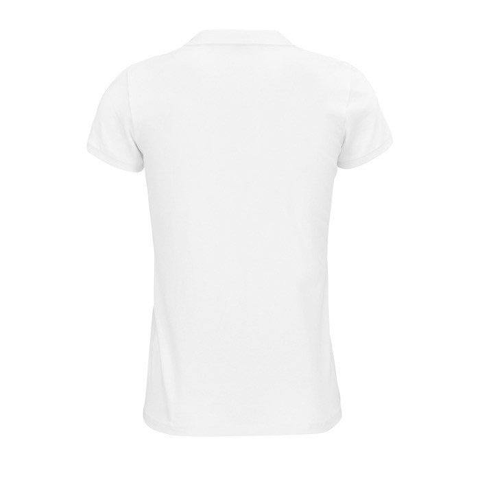 Polo algodón orgánico para mujer 170 g/m2 color blanco con logo