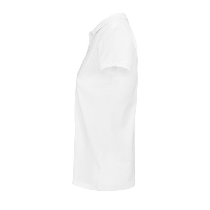 Polo algodón orgánico para mujer 170 g/m2 color blanco segunda vista