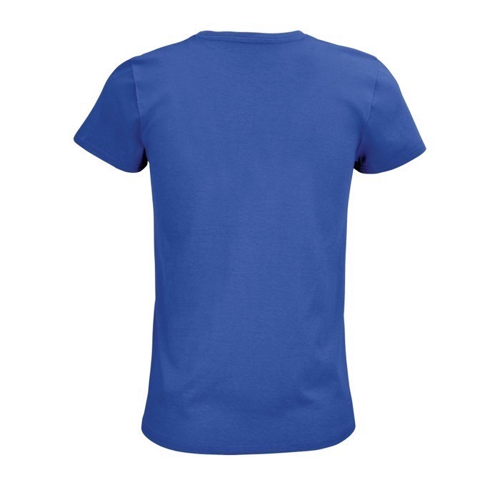 Camiseta mujer algodón orgánico 175 g/m2 color azul real con logo
