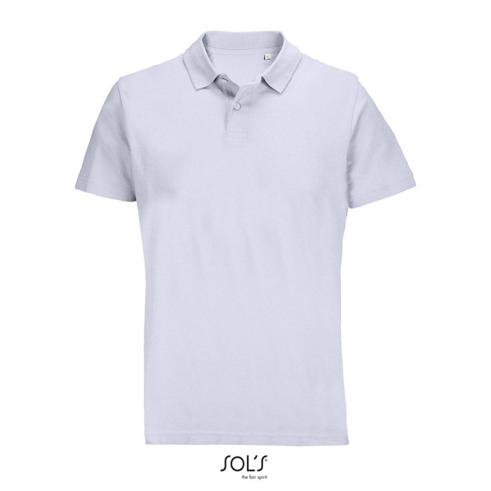 Polo unisex de 100% algodón peinado y cuello canalé con 2 botones color lila Polo unisex de 100% algodón peinado y cuello canalé con 2 botones color lila