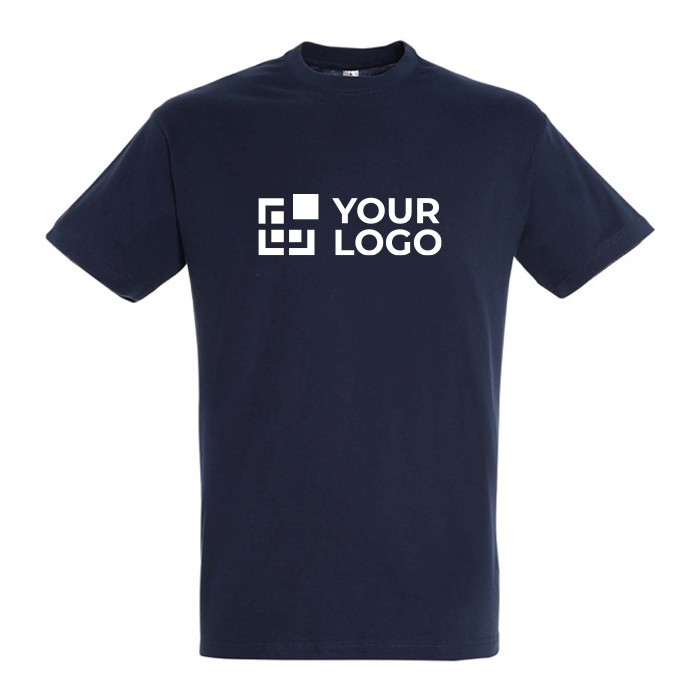 Camiseta unisex de algodón semipeinado de cuello redondo 150 g/m2 color azul ultramarino vista de impresión Camiseta unisex de algodón semipeinado de cuello redondo 150 g/m2 color azul ultramarino vista de impresión