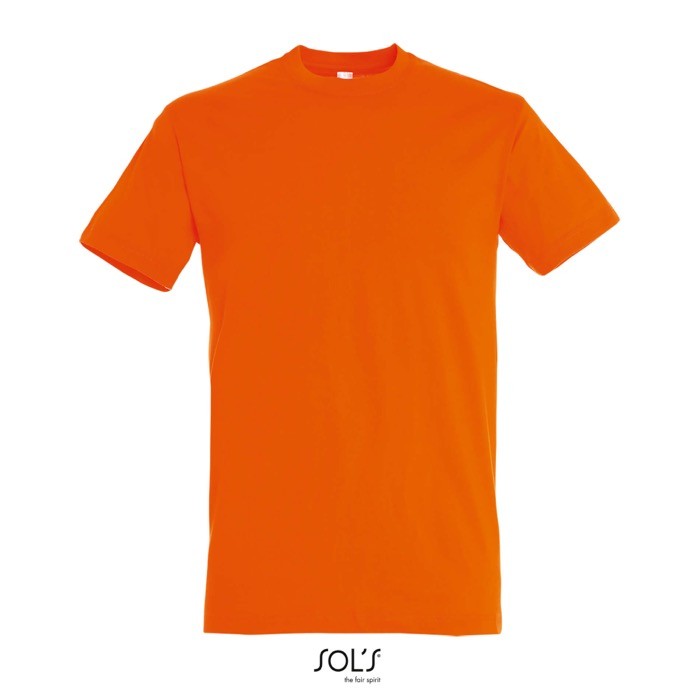 Camiseta unisex de algodón semipeinado de cuello redondo 150 g/m2 color naranja quinta vista Camiseta unisex de algodón semipeinado de cuello redondo 150 g/m2 color naranja quinta vista