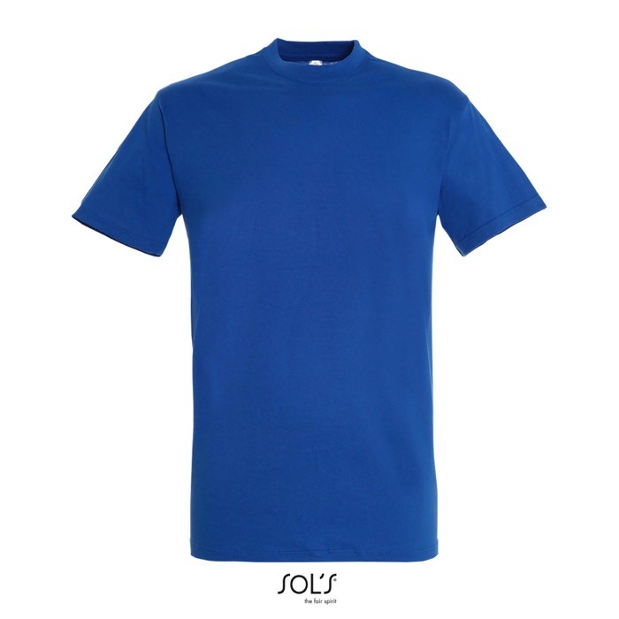 Camiseta unisex de algodón semipeinado de cuello redondo 150 g/m2 color azul real octava vista Camiseta unisex de algodón semipeinado de cuello redondo 150 g/m2 color azul real octava vista