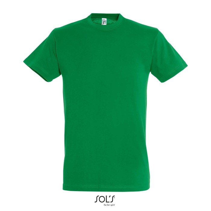 Camiseta unisex de algodón semipeinado de cuello redondo 150 g/m2 color verde septima vista Camiseta unisex de algodón semipeinado de cuello redondo 150 g/m2 color verde septima vista