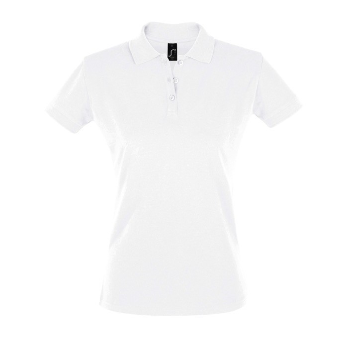 Polo para mujer corporativo 180 g/m2 color blanco
