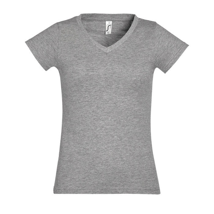 Camisetas para mujer en algodón 150 g/m2 color gris jaspeado