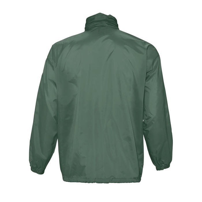 Chaqueta cortavientos personalizada 210 g/m2 color verde oscuro con logo Chaqueta cortavientos personalizada 210 g/m2 color verde oscuro con logo