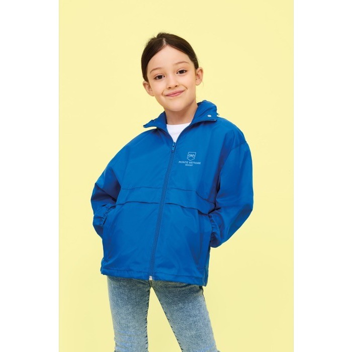 Chaquetas cortavientos infantiles 210 g/m2 color negro impreso Chaquetas cortavientos infantiles 210 g/m2 color negro impreso