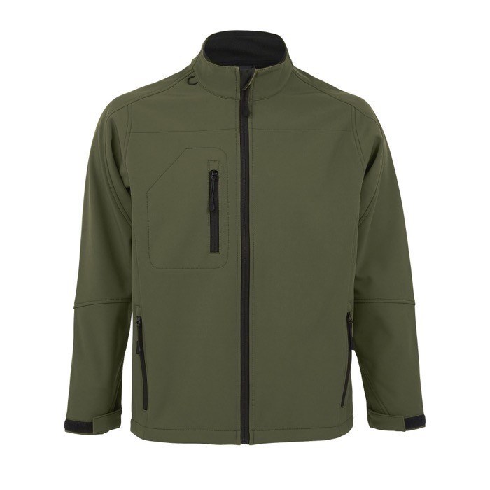 Chaqueta softshell personalizada 340 g/m2 color verde militar Chaqueta softshell personalizada 340 g/m2 color verde militar