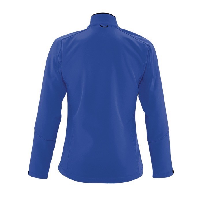 Chaquetas soft shell mujer 340 g/m2 color azul real con logo Chaquetas soft shell mujer 340 g/m2 color azul real con logo