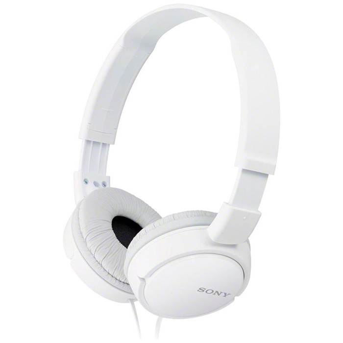 Auriculares con cable Sony On-Ear y con sonido balanceado color blanco vista ángulo frontal derecho Auriculares con cable Sony On-Ear y con sonido balanceado color blanco vista ángulo frontal derecho