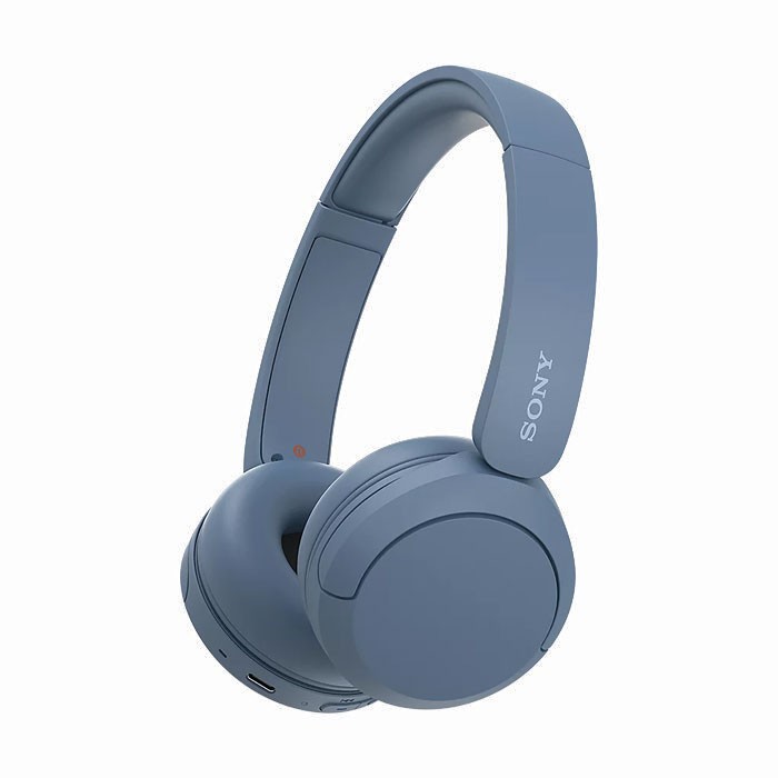 Auriculares Sony WH-CH520 elegantes con conexión inalámbrica color azul vista principal