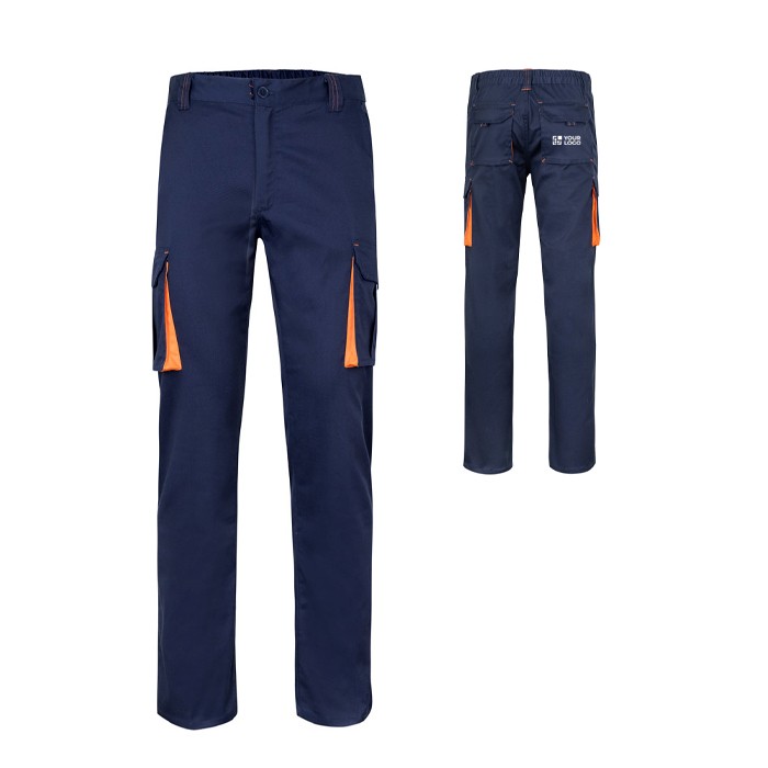 Pantalón laboral unisex bicolor en algodón y poliéster 240 g/m2 vista principal Pantalón laboral unisex bicolor en algodón y poliéster 240 g/m2 vista principal