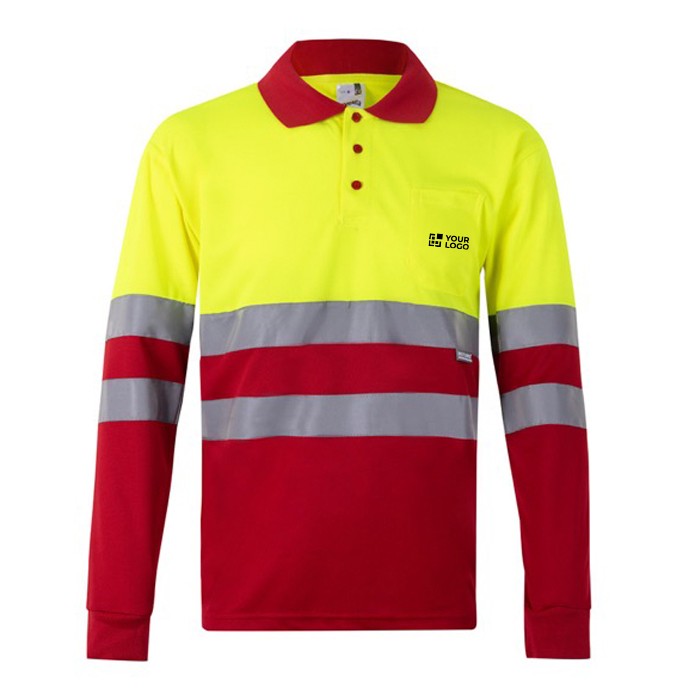 Polo de trabajo con manga larga de alta visibilidad 160 g/m2 vista principal Polo de trabajo con manga larga de alta visibilidad 160 g/m2 vista principal