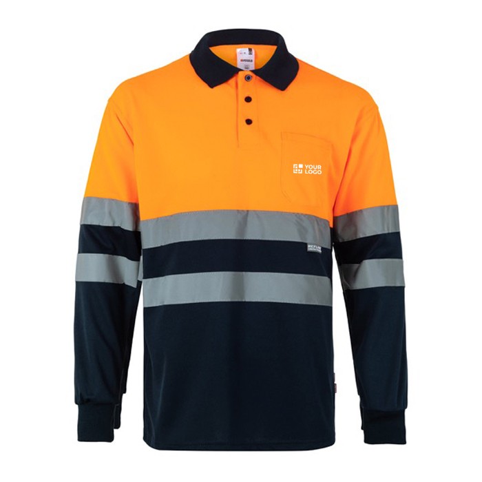 Polo de trabajo de manga larga extra grande en poliéster 160 g/m2 vista principal Polo de trabajo de manga larga extra grande en poliéster 160 g/m2 vista principal