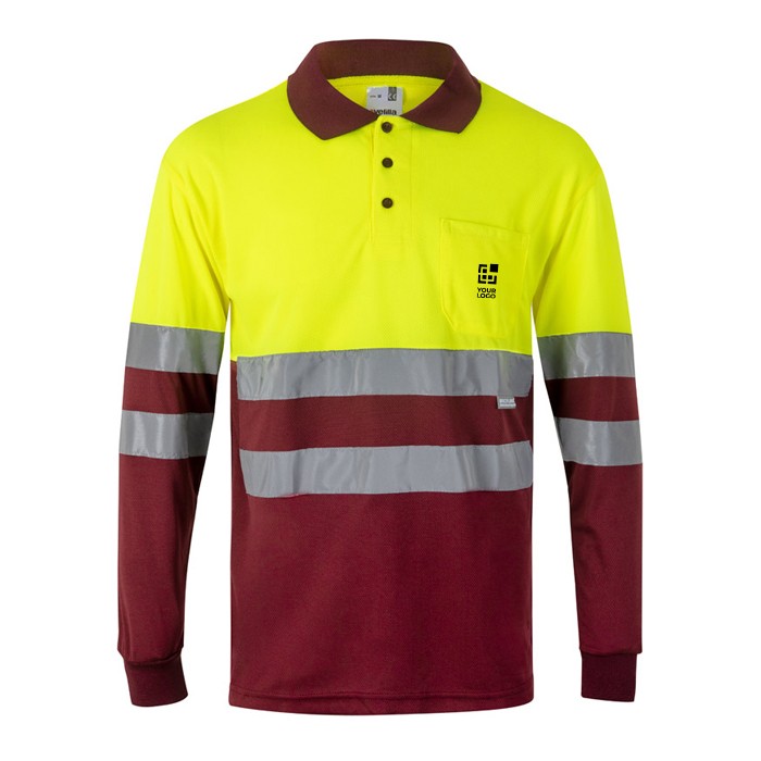 Polo de trabajo de manga larga extra grande en poliéster 160 g/m2 vista principal Polo de trabajo de manga larga extra grande en poliéster 160 g/m2 vista principal