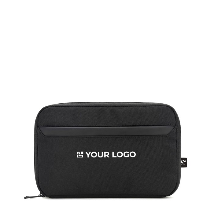 Bolsa organizadora accesorios tecnológicos en poliéster reciclado vista principal Bolsa organizadora accesorios tecnológicos en poliéster reciclado vista principal