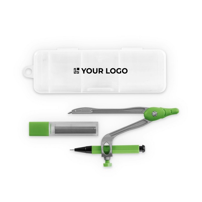 Estuche con compás para dibujar vista principal  Estuche con compás para dibujar vista principal