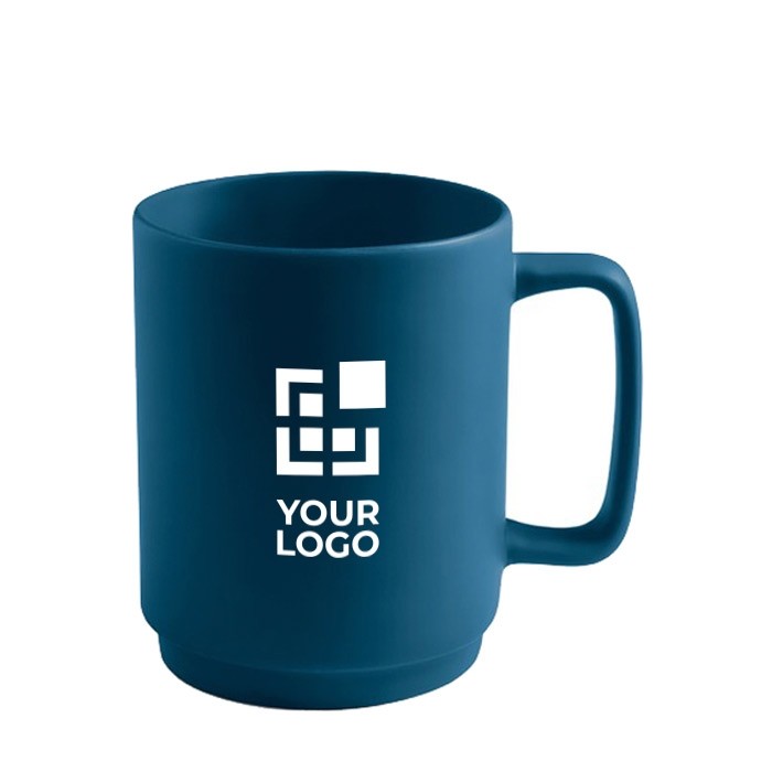 Taza de cerámica con acabado mate y asa grande rectangular 330ml